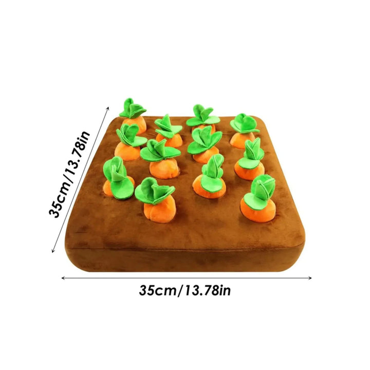 Paws Approved Carrot Farm Dog Toy length and width size