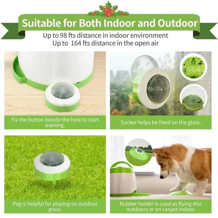 Paws Approved Interactive Dog Treat Dispenser Toy With Button suitable for indoor and outdoor product features