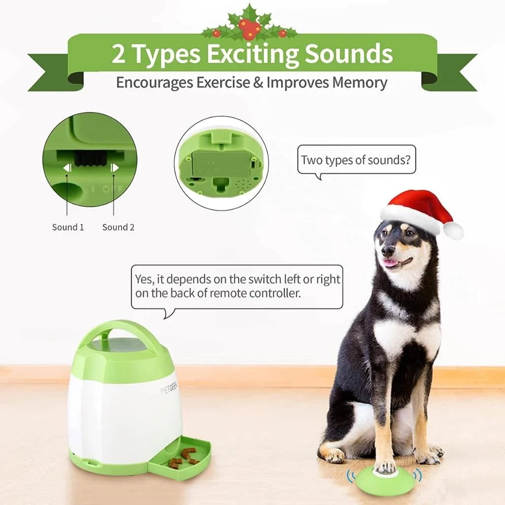 Paws Approved Interactive Dog Treat Dispenser Toy With Button 2 exciting sounds product features