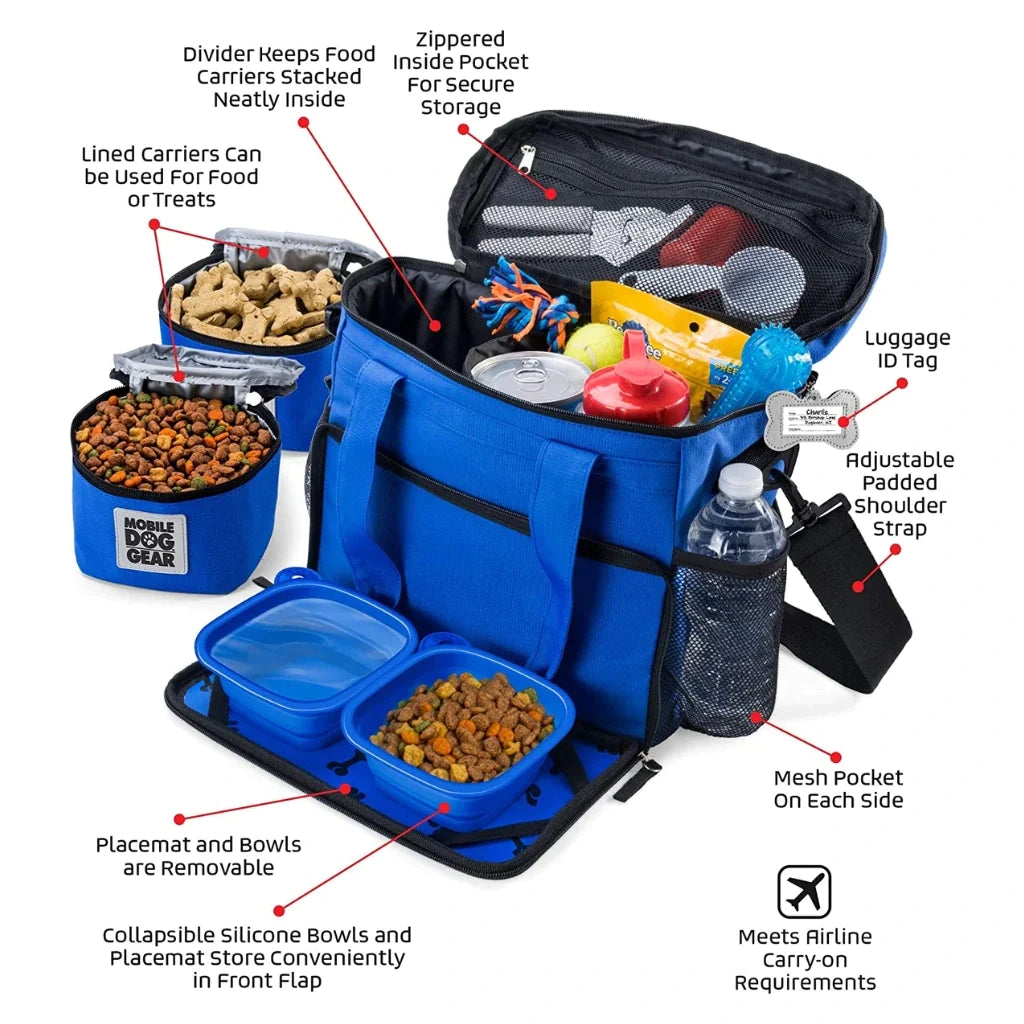 Original Dog Travel Bag Royal Blue Color and its specifications
