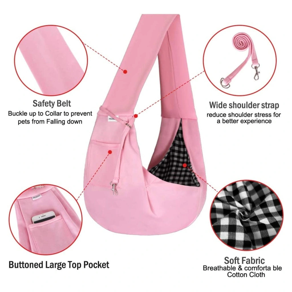 PawsApproved- Pink Dog Sling Carrrier parts
